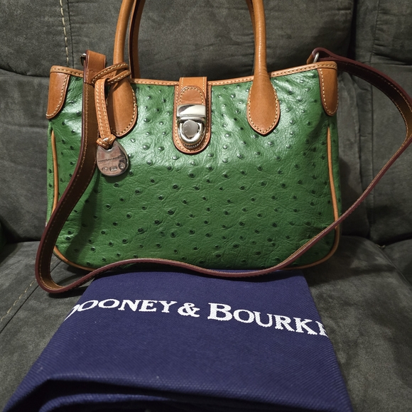 Dooney & Bourke Green Leather Tote Bag - Picture 2 of 2